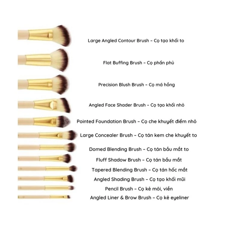 Bộ Cọ Trang Điểm 12 Cây BH COSMETICS Studded Couture BHBO14